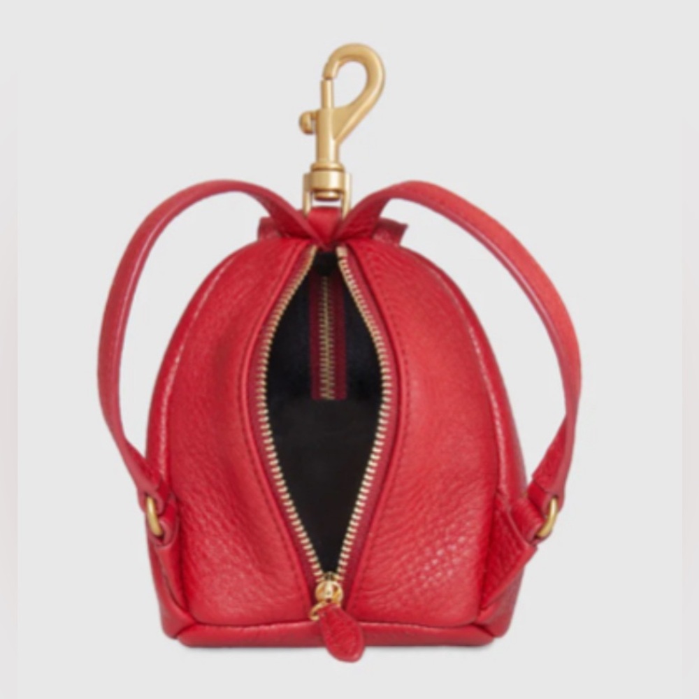 Rebecca Minkoff Red Leather Women's Key Fob Holder/Miniature Backpack - Picture 4 of 8